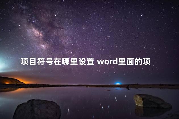 项目符号在哪里设置 word里面的项目符号在哪里